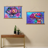 36"x26" Set von zwei Tapisserien Whimsical Fish