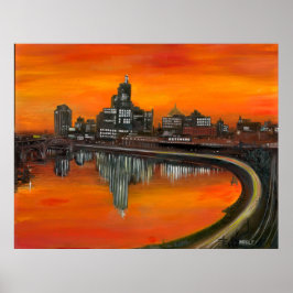 36" x 28" st paul 1965 Öl auf Gesso-Druck MIKLE Poster