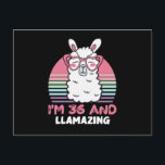 36 Year Old Bday Llamazing 36th Birthday Llama Postkarte<br><div class="desc">Retro Vintage Style Birthday Gift Design Perfect To Pair With Shorts,  Leggings Or Jeans For A Casual Yet Trendy Look. Humorous Funny Humor Birthday Gift Outfit For Family Member,  Loved One Or Yourself. Matches Loads Of Clothes. GET YOURS TODAY!</div>