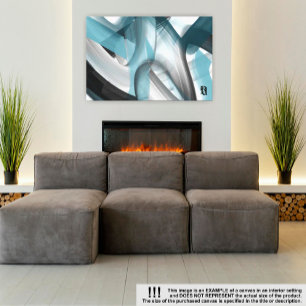36x24" Trend Abstrakt Art Leinwand Schwarz-weiß Bl