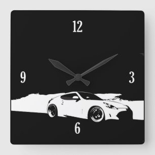 370Z Rolling Shot Quadratische Wanduhr