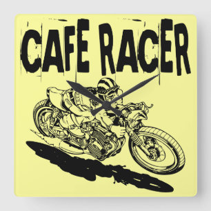 379 Café-Rennläufer Quadratische Wanduhr