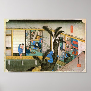 37. 赤坂宿, 広重 POSTER