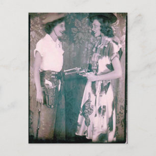 37 Cowgirl Vintage Postkartenreproduktion Postkarte