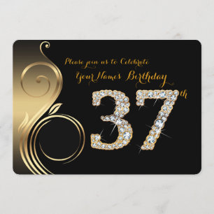 37.,Einladung zum Geburtstag,Nummer Diamond,Foto Einladung