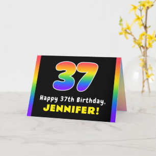 37. Geburtstag: Farbiger Regenbogen # 37, Individu Karte