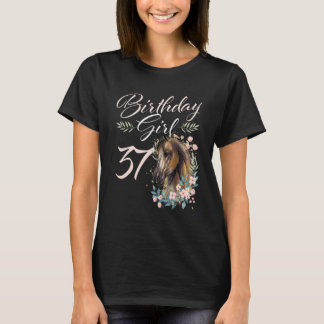 37. Geburtstag Girl Horse 37 Jahre alter Tag T-Shirt