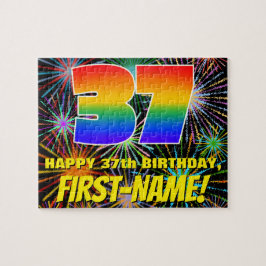37. Geburtstag: Spaß, bunte feierliche Feuerwerke Puzzle