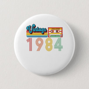 37. Geburtstag Vintag Retro 1984 Kassettenband Button