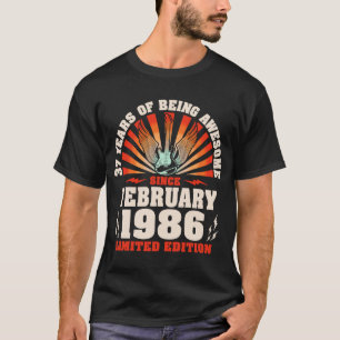 37. Geburtstag Vintage Gitarrenmusik 19. Februar T-Shirt