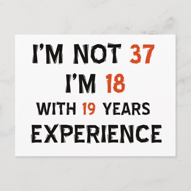 37. Geburtstagsdesigns Postkarte (Vorderseite)