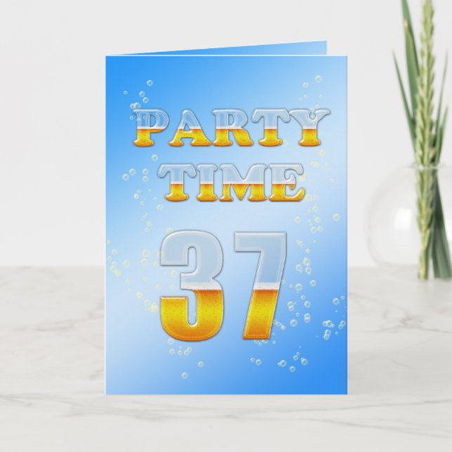 37. Geburtstagsfeier mit viel Bier Einladung (Vorderseite)