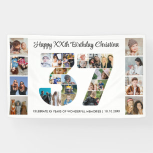 37. Geburtstagsfeier Nummer 37 Fotocollage Banner