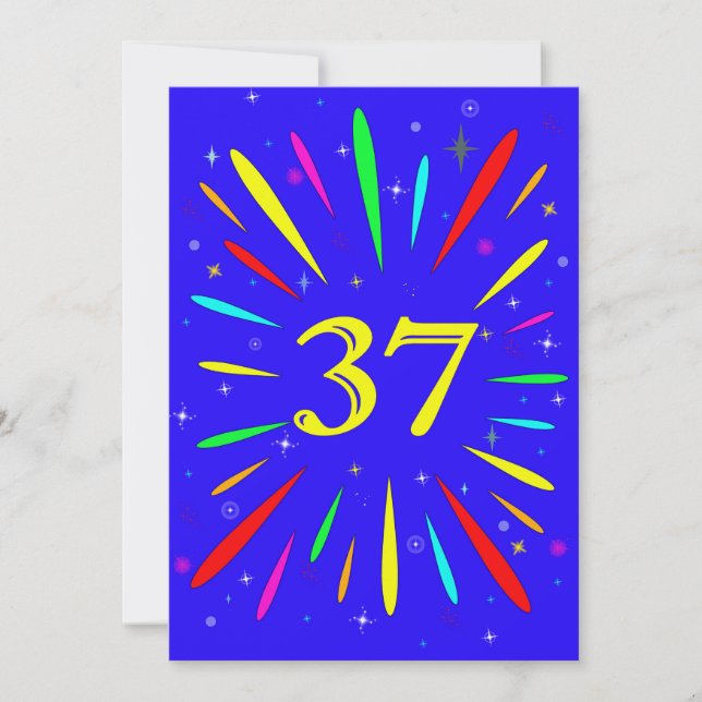 37. Geburtstagsparty Einladung Explosion (Vorderseite)