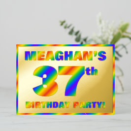 37. Geburtstagsparty — Spaß, Regenbogenspektrum "3 Folieneinladung