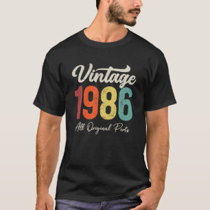37 Jahre alt Vintag 1986 37. Geburtstagsdekoration T-Shirt