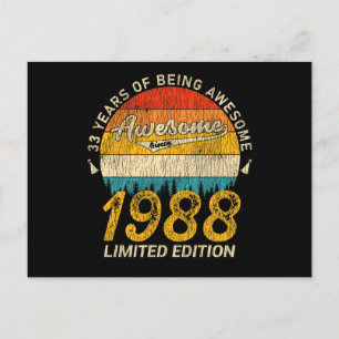 37 Jahre Alter 1988 Retro Awesome 37. Geburtstagsg Postkarte