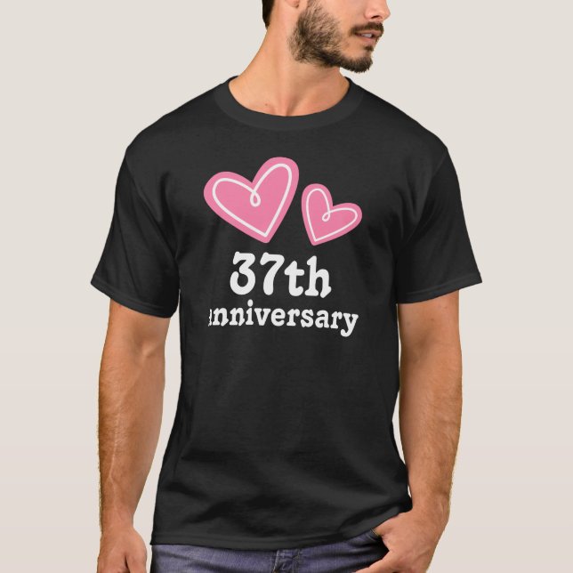 37. Jahrestags-Geschenk-Herzen T-Shirt (Vorderseite)