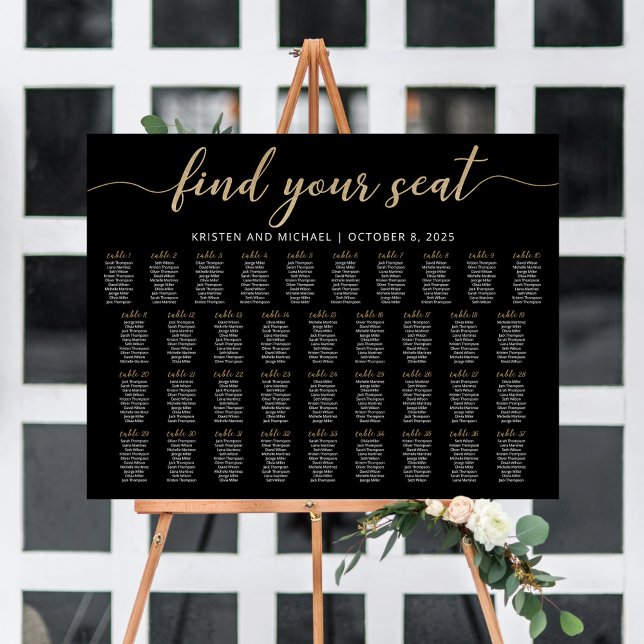 37 Tische finden Ihre Seat Black Seating Chart Pla Poster (Von Creator hochgeladen)