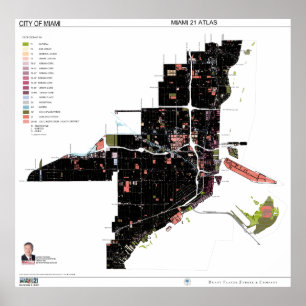 37" x 36" Miami 21 Zoning Code Atlas Poster Matte
