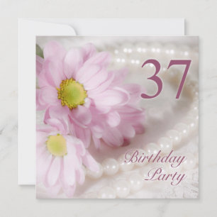 37th Birthday party invitation with daisies Einladung