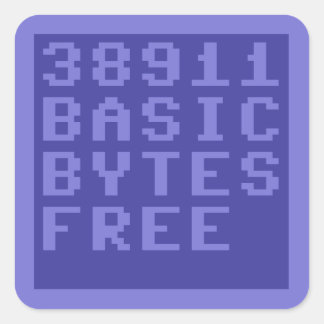 38911 BASIC BYTES FREE (Commodore 64) Quadratischer Aufkleber