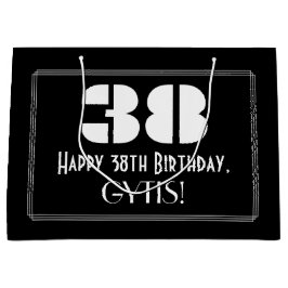 38. Geburtstag ~ Art Deco Inspiriert Look "38" + N Große Geschenktüte