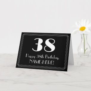 38. Geburtstag ~ Art Deco inspirierter Look "38",  Karte