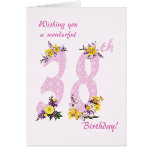 38. Geburtstag Blume Dekorierte Zahlen