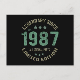 38. Geburtstag Geburtstag 1987 Legende 38. Geburts Postkarte