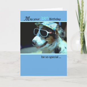 38. Geburtstag Hund in Sonnenbrille Karte