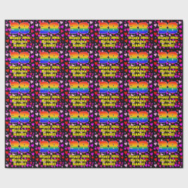 38. Geburtstag: Loving Hearts Pattern, Regenbogen  Geschenkpapier