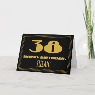 38. Geburtstag: Name + Art Deco inspirierter Look Karte