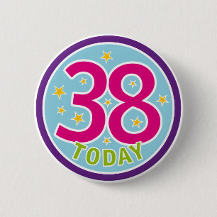 38. GEBURTSTAGS-ABZEICHEN BUTTON