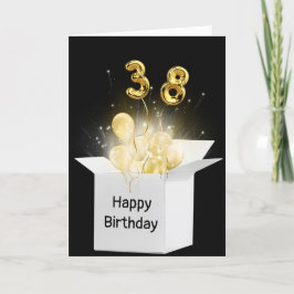 38. Geburtstagsballons in weißer Box Karte