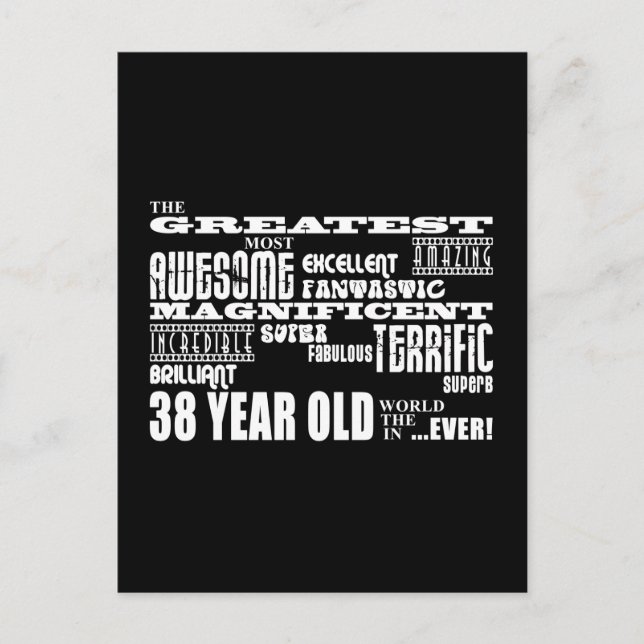 38. Geburtstagsparty Bestes achtunddreißigjährig Einladungspostkarte (Vorderseite)