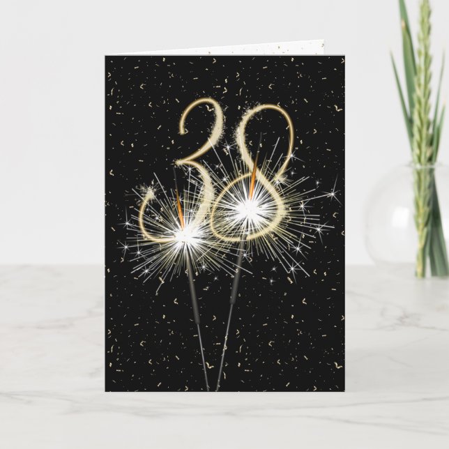 38. Hochzeitstag Sparkler Karte (Vorderseite)