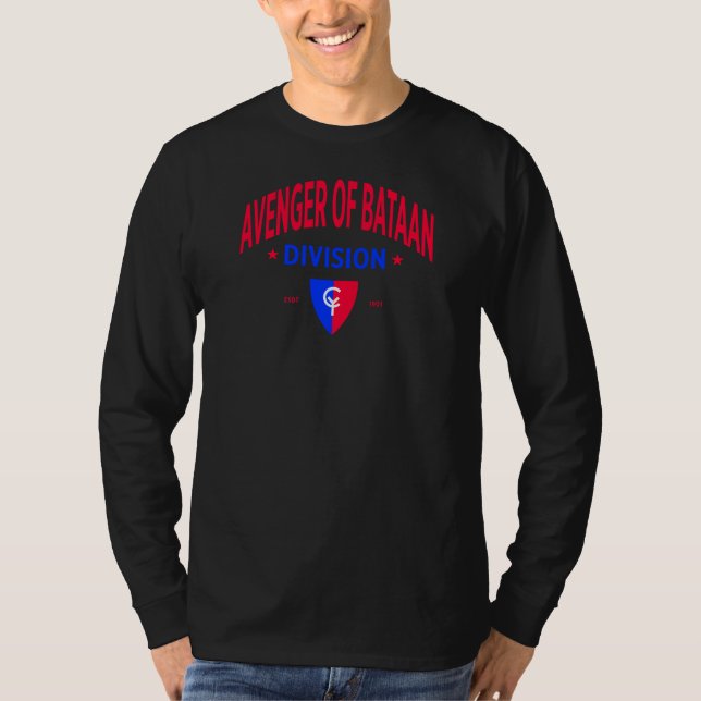 38. Infanterie Avenger von Bataan Division Long T-Shirt (Vorderseite)