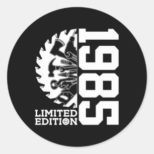 38 Jahre Janitor 1985 Handwerkskunst 38. Runder Aufkleber