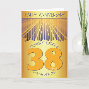 38 Jahre Nüchternheitsjubiläum Golden Ray 12-Sch Karte