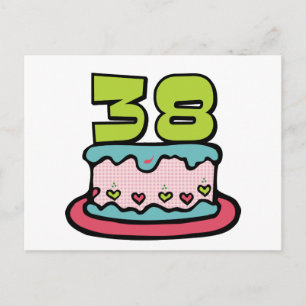 38-jähriger Geburtstagskuchen Postkarte