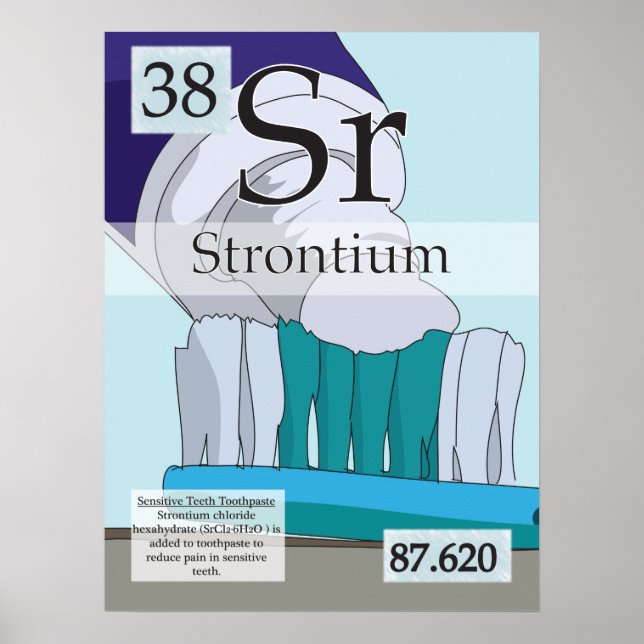 38. Periodischer Strontiumtisch (Sr) der Elemente Poster (Vorne)