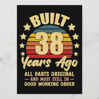 38 Years Ago All Parts Original 38th Birthday Einladung