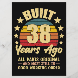 38 Years Ago All Parts Original 38th Birthday Einladung