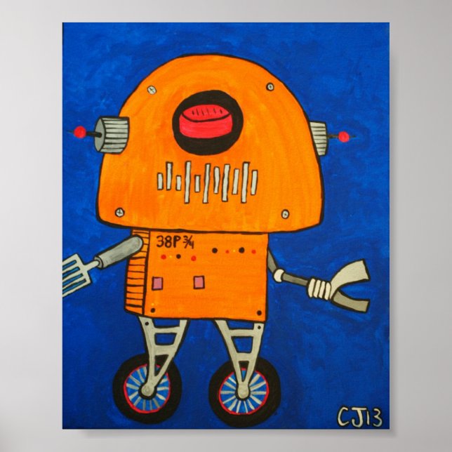 38p 3/4 .....coolster Roboter in der Galaxie Poster (Vorne)