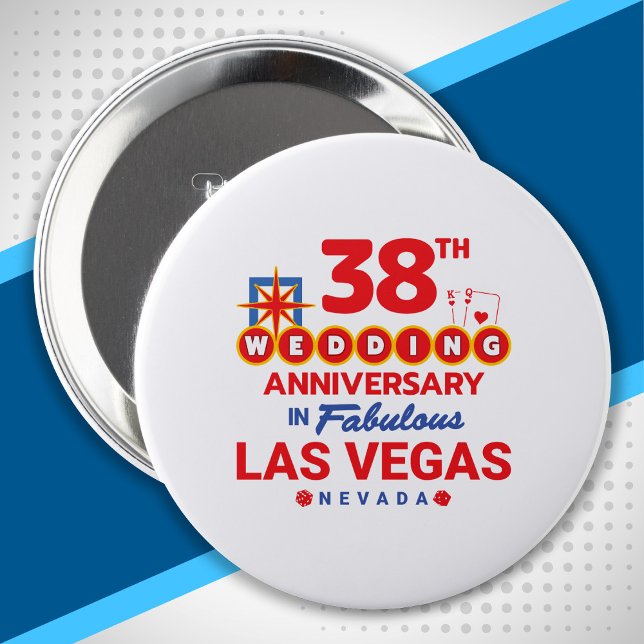 38th Wedding Anniversary Las Vegas Trip Button (Von Creator hochgeladen)