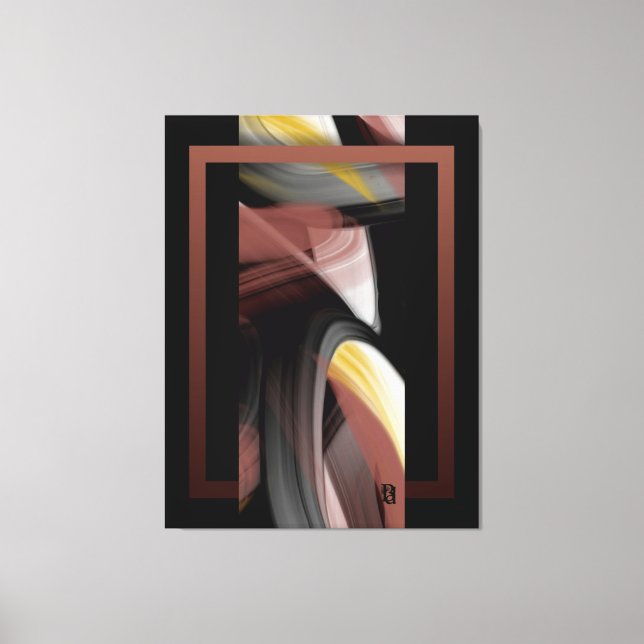 38x50" Trend Abstract Art Black White Powdery  Leinwanddruck (Vorderseite)