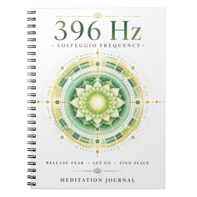 396 Hz Solfeggio-Frequenz Notizbuch – Lass Angst l Notizblock (Vorderseite)