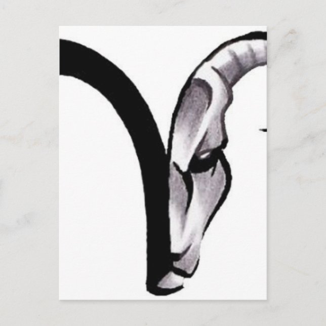 398ed2e311876f65315abc50c5e40934—aries-ram-tattoo postkarte (Vorderseite)