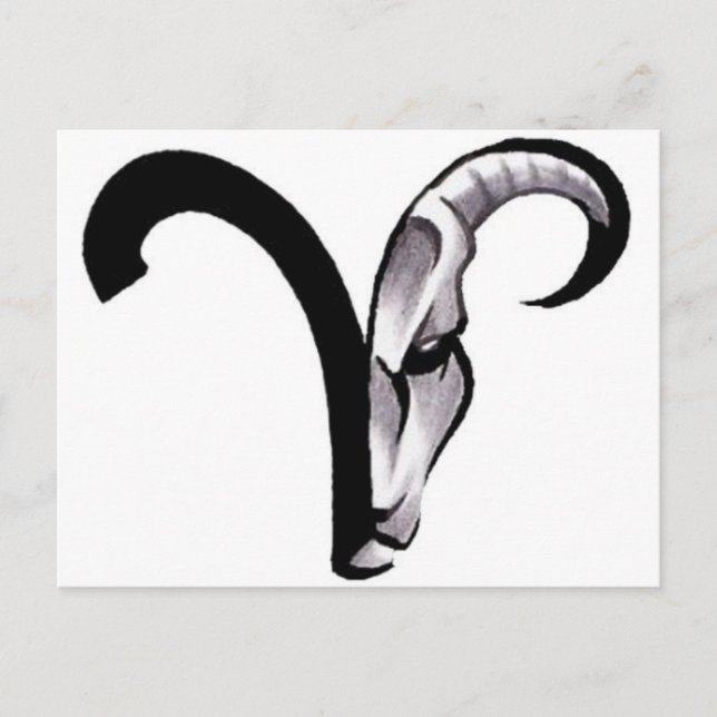 398ed2e311876f65315abc50c5e40934—aries-ram-tattoo postkarte (Vorderseite)